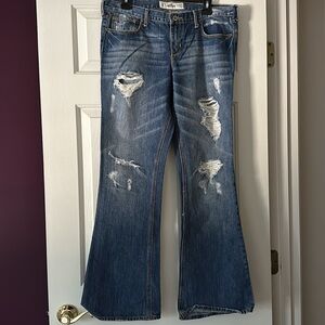 Hollister flare cut Tattered Jeans